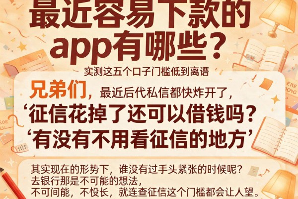 最近容易下款的app有哪些？实测这五个口子门槛低到离谱