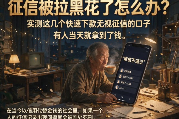 征信被拉黑花了怎么办？实测这几个快速下款无视征信的口子，有人当天就拿到了钱