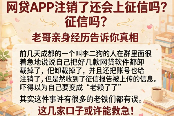 网贷APP注销了还会上征信吗？老哥亲身经历告诉你真相，这几家口子或许能救急！