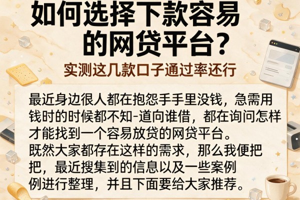 如何选择下款容易的网贷平台?实测这几款口子通过率还行