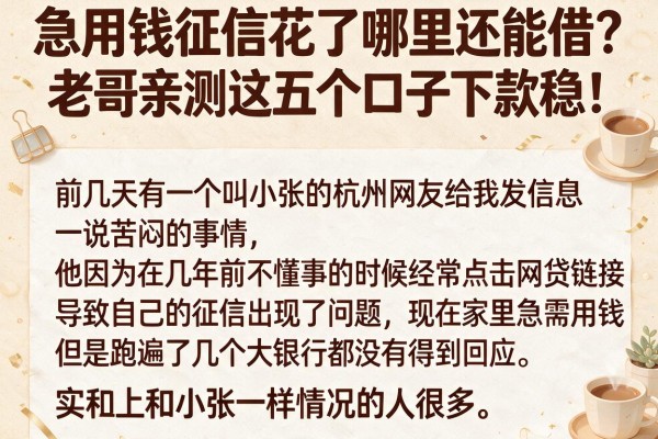 急用钱征信花了哪里还能借?老哥亲测这五个口子下款稳!