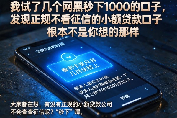我试了几个网黑秒下1000的口子，发现正规不看征信的小额贷款口子根本不是你想的那样