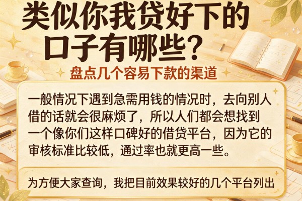类似你我贷好下的口子有哪些？盘点几个容易下款的渠道