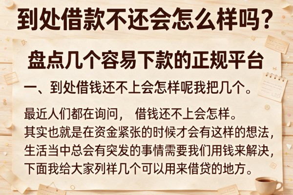 到处借款不还会怎么样吗？盘点几个容易下款的正规平台