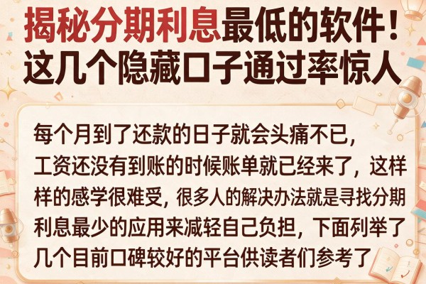 揭秘分期利息最低的软件，这几个隐藏口子通过率惊人
