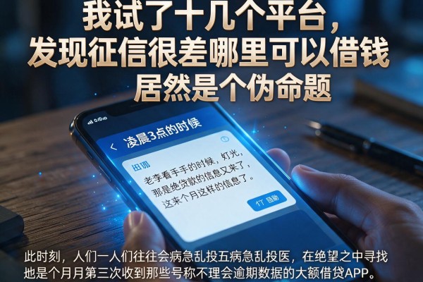我试了十几个平台，发现征信很差哪里可以借钱居然是个伪命题