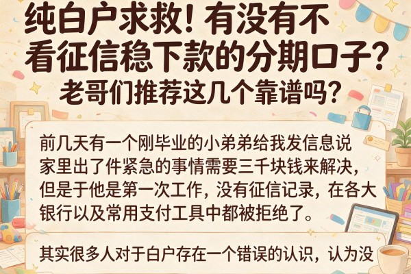 纯白户求救！有没有不看征信稳下款的分期口子？老哥们推荐这几个靠谱吗？