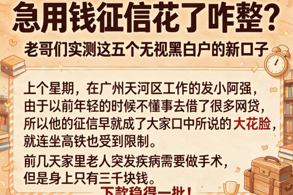 急用钱征信花了咋整？老哥们实测这五个无视黑白户的新口子，下款稳得一批！