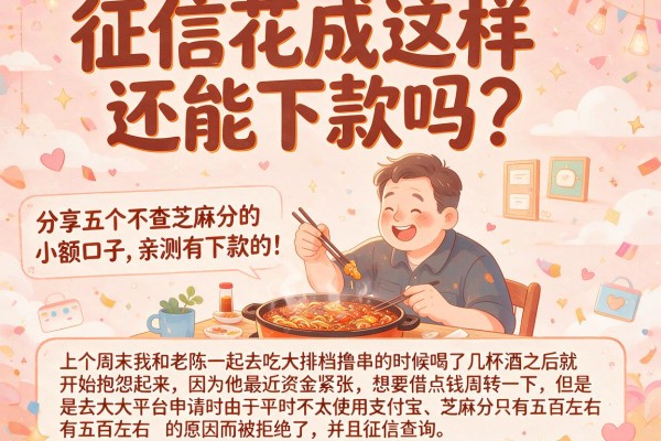 征信花成这样还能下款吗？分享五个不查芝麻分的小额口子，亲测有下款的！