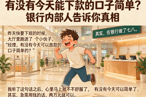 有没有今天能下款的口子简单？银行内部人告诉你真相