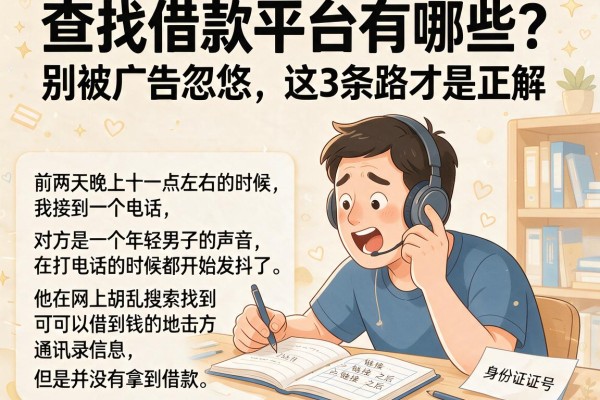 查找借款平台有哪些？别被广告忽悠，这3条路才是正解