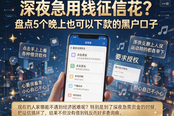 深夜急用钱征信花？盘点5个晚上也可以下款的黑户口子
