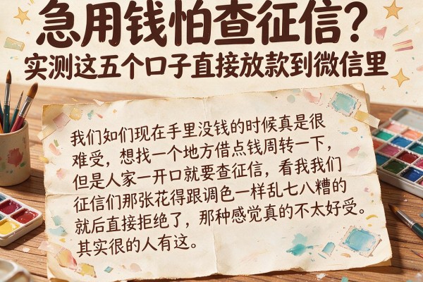 急用钱怕查征信？实测这五个口子直接放款到微信里
