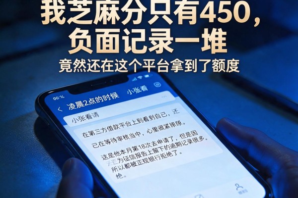 我芝麻分只有450,负面记录一堆,竟然还在这个平台拿到了额度