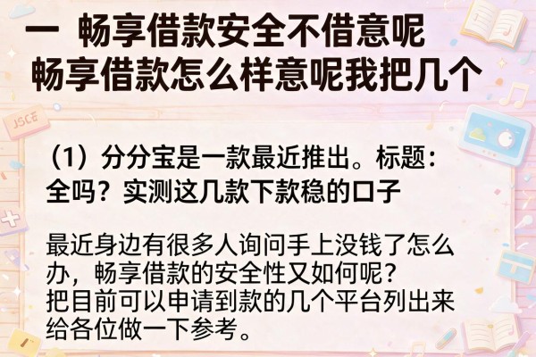 畅享借款怎么样安全吗?实测这几款下款稳的口子