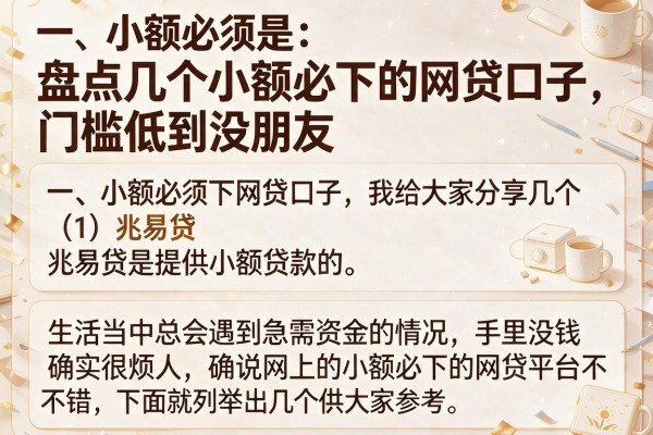 盘点几个小额必下的网贷口子，门槛低到没朋友