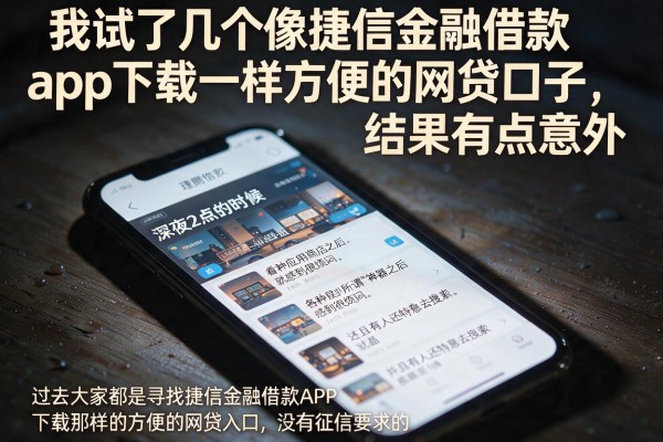 我试了几个像捷信金融借款app下载一样方便的网贷口子，结果有点意外