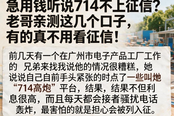 急用钱听说714不上征信?老哥亲测这几个口子,有的真不用看征信!
