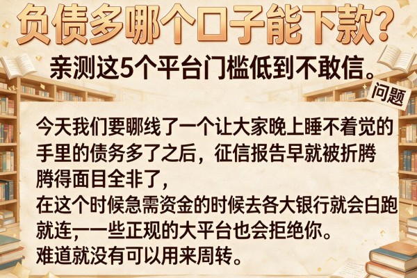 负债多哪个口子能下款？亲测这5个平台门槛低到不敢信