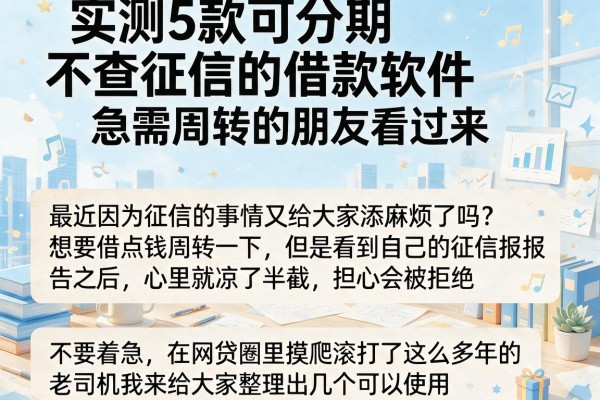 实测5款可分期不查征信的借款软件，急需周转的朋友看过来