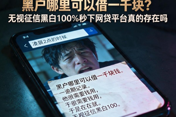 黑户哪里可以借一千块？无视征信黑白100%秒下网贷平台真的存在吗