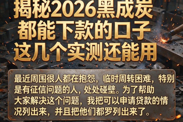 揭秘2026黑成炭都能下款的口子，这几个实测还能用