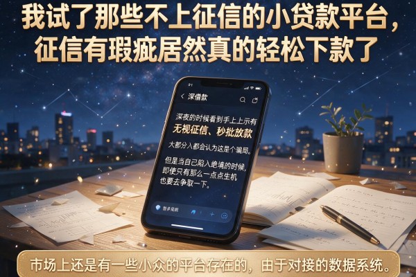 我试了那些不上征信的小贷款平台，征信有瑕疵居然真的轻松下款了