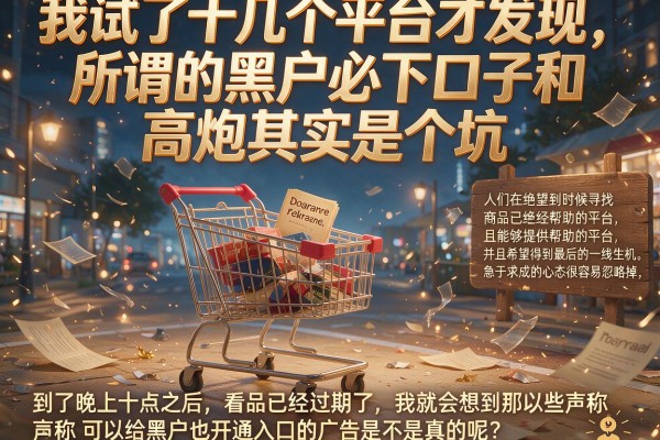 我试了十几个平台才发现，所谓的黑户必下口子和高炮其实是个坑