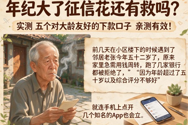 年纪大了征信花还有救吗？实测五个对大龄友好的下款口子，亲测有效！