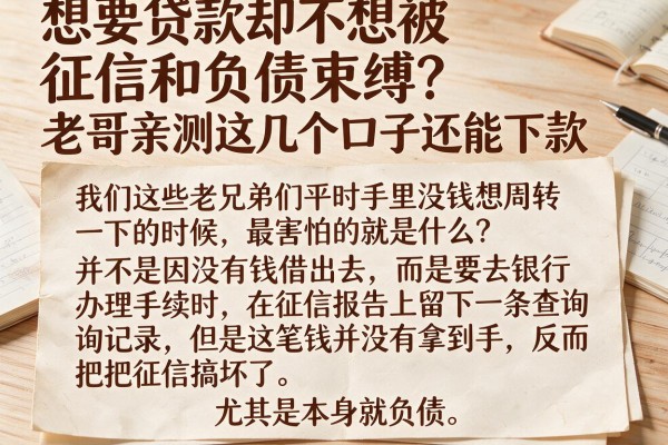 想要贷款却不想被征信和负债束缚?老哥亲测这几个口子还能下款