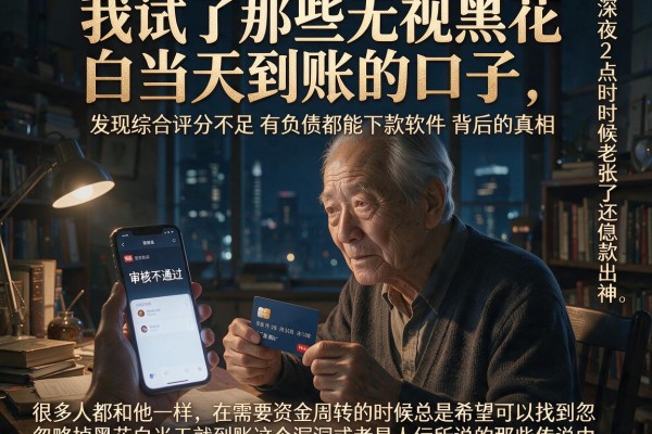 我试了那些无视黑花白当天到账的口子，发现综合评分不足有负债都能下款软件背后的真相