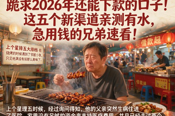 跪求2026年还能下款的口子！这五个新渠道亲测有水，急用钱的兄弟速看！