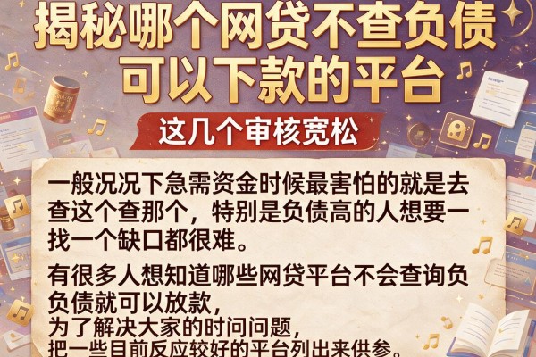 揭秘哪个网贷不查负债可以下款的平台，这几个审核宽松
