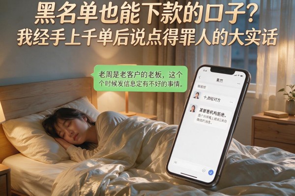 黑名单也能下款的口子？我经手上千单后说点得罪人的大实话