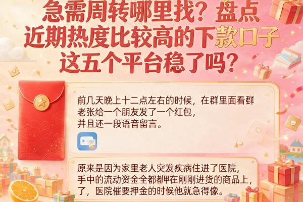 急需周转哪里找？盘点近期热度比较高的下款口子，这五个平台稳了吗？
