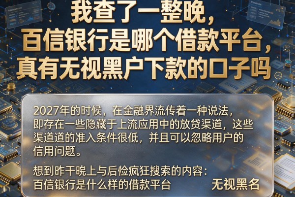 我查了一整晚，百信银行是哪个借款平台，真有无视黑户下款的口子吗