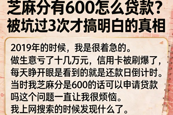 芝麻分有600怎么贷款？被坑过3次才搞明白的真相
