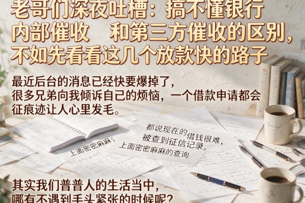 老哥们深夜吐槽：搞不懂银行内部催收和第三方催收的区别，不如先看看这几个放款快的路子