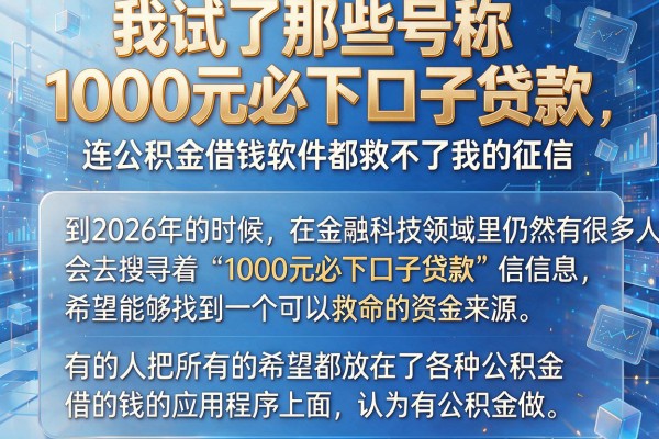 我试了那些号称1000元必下口子贷款，结果连公积金借钱软件都救不了我的征信