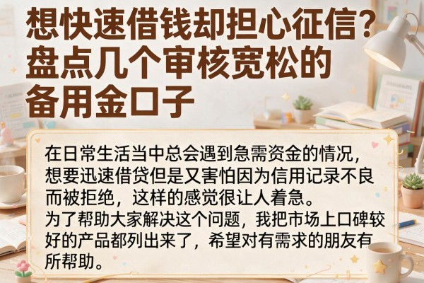 想快速借钱却担心征信？盘点几个审核宽松的备用金口子