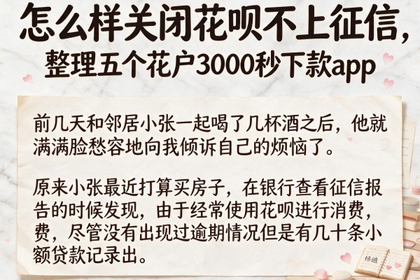怎么样关闭花呗不上征信，整理五个花户3000秒下款app
