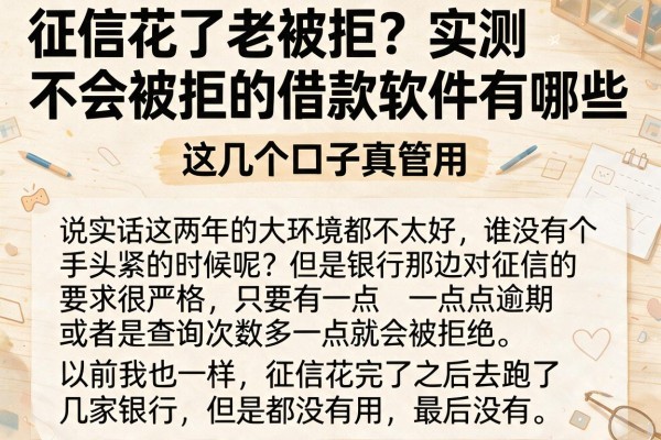 征信花了老被拒？实测不会被拒的借款软件有哪些，这几个口子真管用