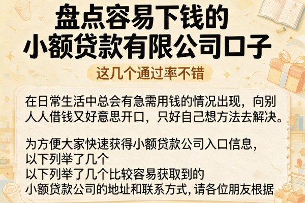 盘点容易下钱的小额贷款有限公司口子，这几个通过率不错