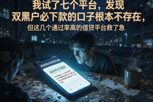 我试了七个平台，发现双黑户必下款的口子根本不存在，但这几个通过率高的借贷平台救了急
