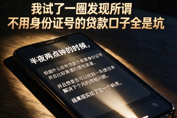 我试了一圈发现所谓不用身份证号的贷款口子全是坑