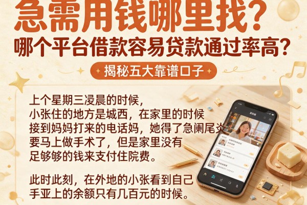 急需用钱哪里找？哪个平台借款容易贷款通过率高？揭秘五大靠谱口子
