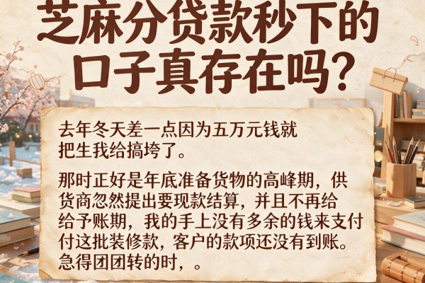芝麻分贷款秒下的口子真存在吗？做小生意十年的血泪经验