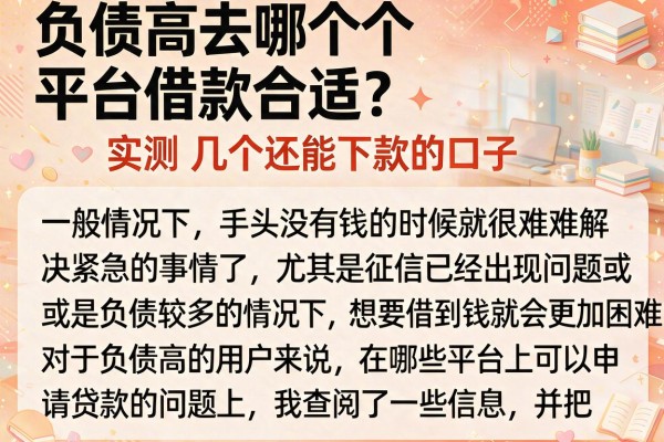 负债高去哪个平台借款合适？实测几个还能下款的口子