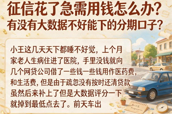 征信花了急需用钱怎么办？有没有大数据不好能下的分期口子？这几个选择或许能救急