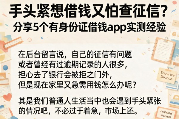 手头紧想借钱又怕查征信？分享5个有身份证借钱app实测经验